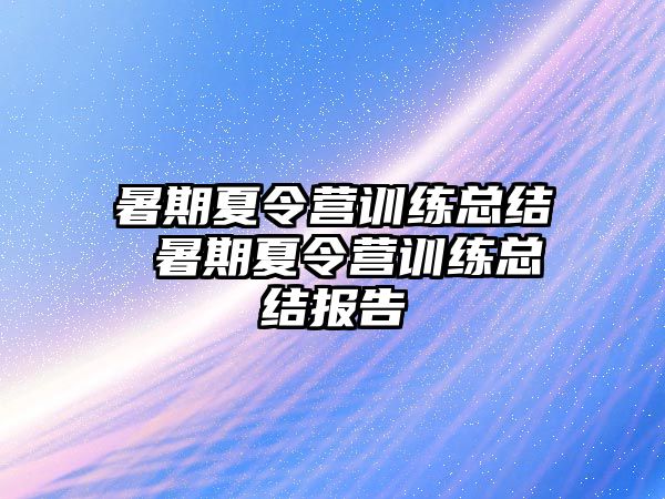 暑期夏令营训练总结 暑期夏令营训练总结报告