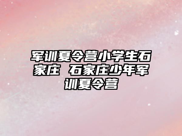 军训夏令营小学生石家庄 石家庄少年军训夏令营