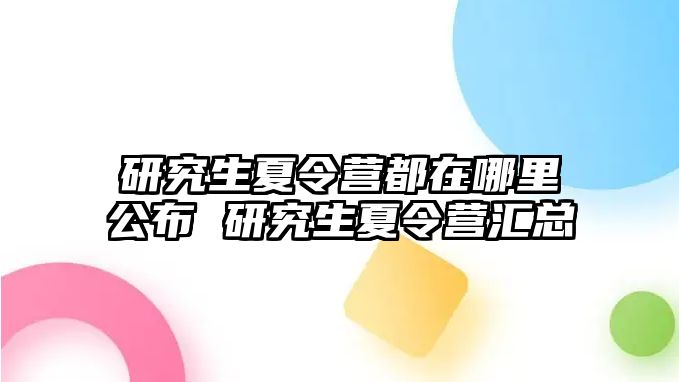 研究生夏令营都在哪里公布 研究生夏令营汇总