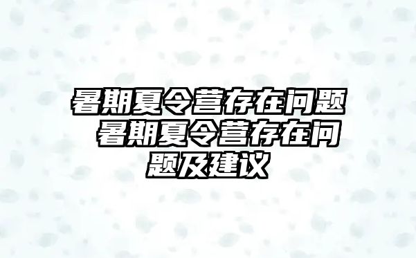 暑期夏令营存在问题 暑期夏令营存在问题及建议