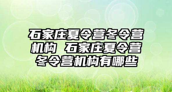 石家庄夏令营冬令营机构 石家庄夏令营冬令营机构有哪些