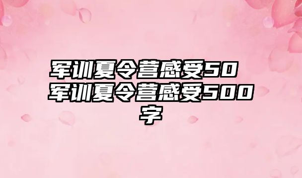 军训夏令营感受50 军训夏令营感受500字