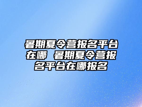 暑期夏令营报名平台在哪 暑期夏令营报名平台在哪报名