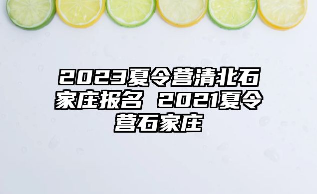 2023夏令营清北石家庄报名 2021夏令营石家庄