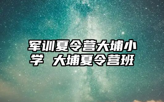 军训夏令营大埔小学 大埔夏令营班