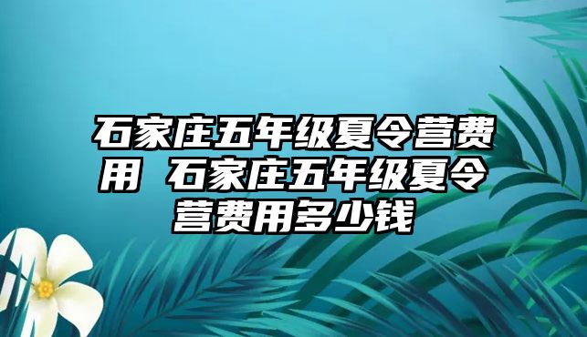 石家庄五年级夏令营费用 石家庄五年级夏令营费用多少钱