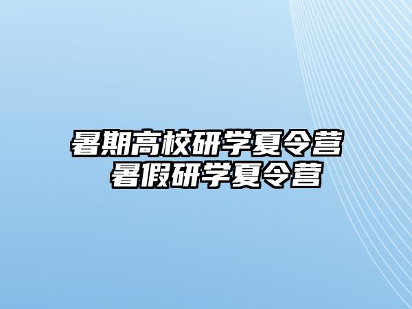 暑期高校研学夏令营 暑假研学夏令营