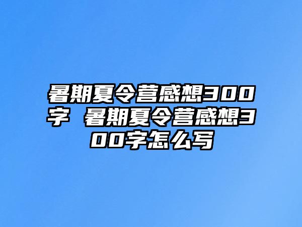 暑期夏令营感想300字 暑期夏令营感想300字怎么写